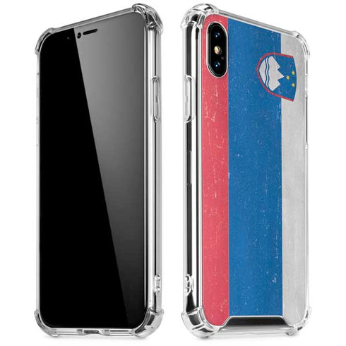 Slovenia Flag Distressed iPhone XS Max Clear Case